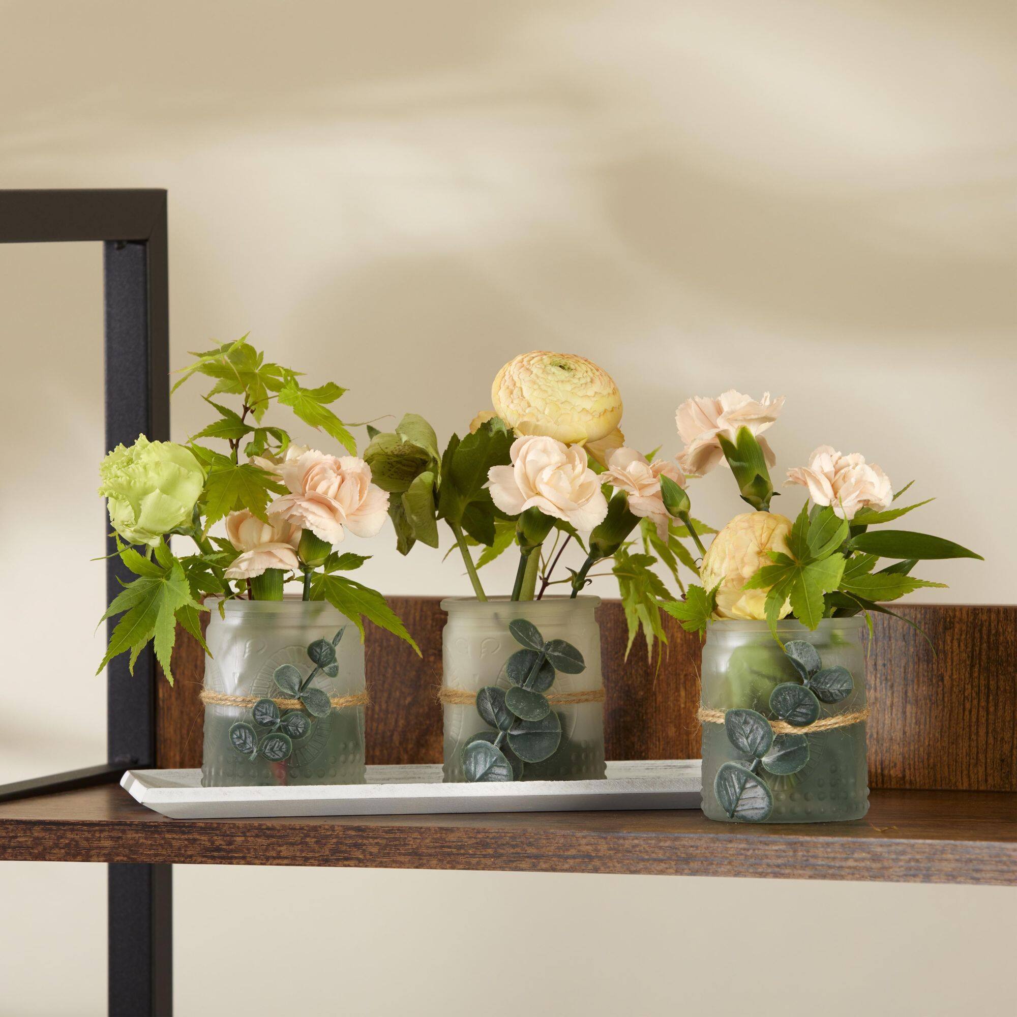 Kate Aspen 4 Piece Frosted Votive & Tray Set